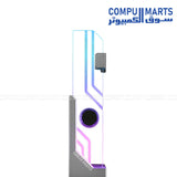 Atlas ARGB GPU support bracket with aluminium plastic tempered glass and magnet construction available through Compumarts