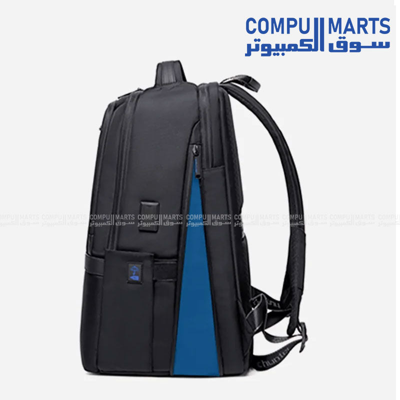B00490 backpack with Water-resistant exterior, USB charging port, and built-in internal key clip
