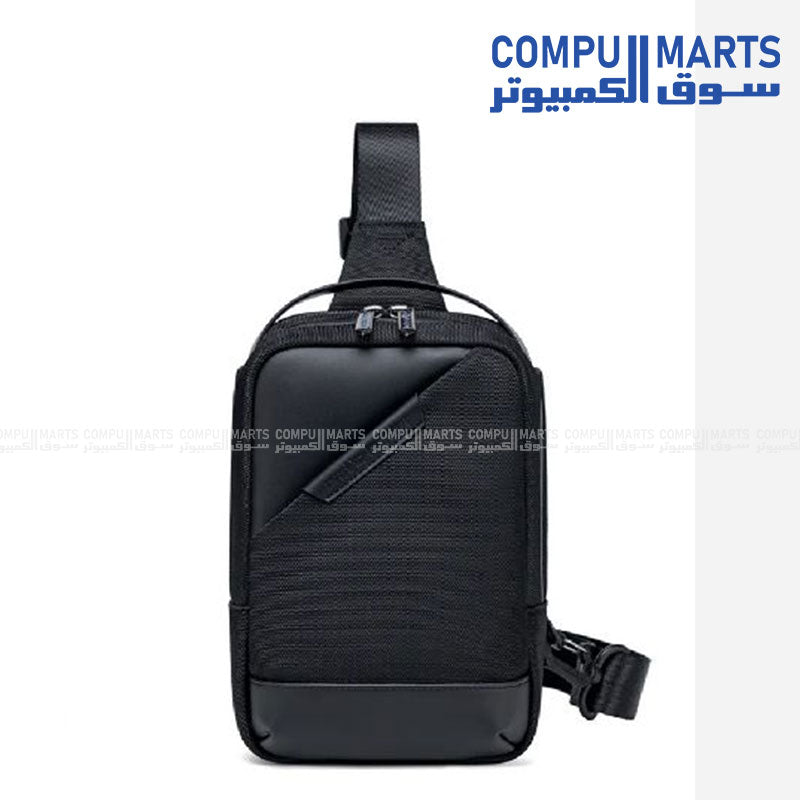 Unisex XB00693 crossbody bag with Zip closure, Solid pattern, and BLACK color