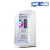 Premium Mid Tower PC case featuring four pre-installed 120mm ARGB fans, multiple radiator mounting support, and Compumarts availability