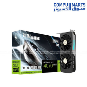 ZOTAC GAMING GeForce RTX 4070 SUPER Twin Edge OC 12GB GDDR6X graphics card with 12GB GDDR6X memory, GeForce RTX 4070 SUPER GPU, PCIe 4.0 x16 interface, and IceStorm 2.0 cooling available in Egypt