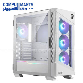 MSI MPG VELOX 100R Mid-Tower Gaming PC Case with 4 x 120mm ARGB fans, USB 3.2 Gen 2x2 Type-C, and 360mm radiator support available in Egypt.