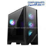 MSI MAG Forge 321R Airflow Premium Mid-Tower Gaming PC Case with four 120mm ARGB fans, USB 3.2 Gen 2x2 Type-C, tempered glass side panel, vented front panel, and support for radiators up to 360mm, available in Egypt from Compumarts.
