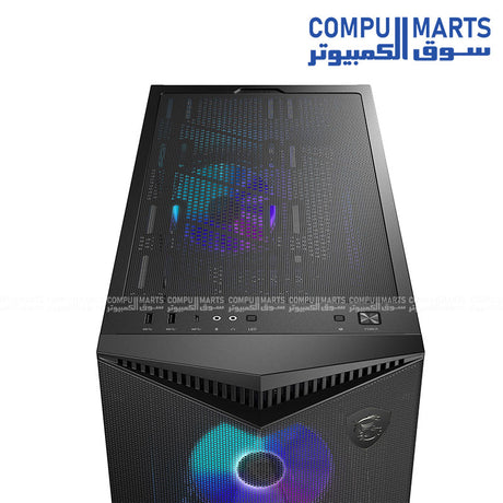 MSI MPG GUNGNIR 300R AIRFLOW mid-tower gaming PC case with E-ATX support, ARGB PWM fans, USB 3.2 Gen 2x2 Type-C, and 360mm radiator support available in Egypt.