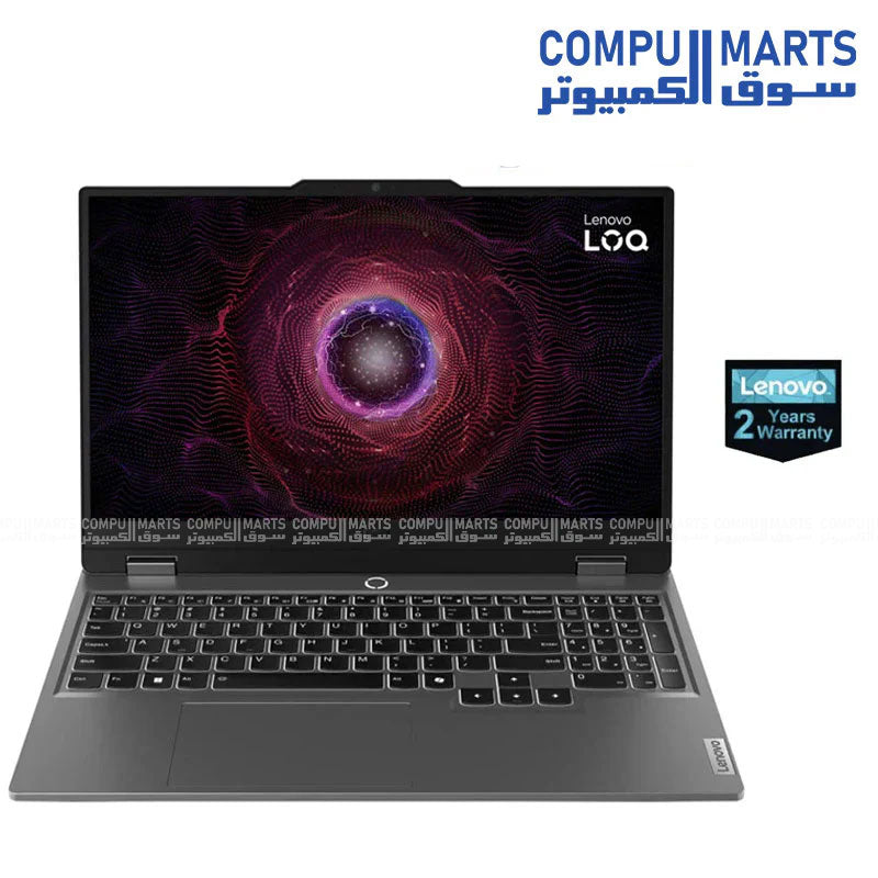 Lenovo LOQ 15ARP9 Ryzen 7 RTX 4070 gaming laptop with AMD Ryzen 7 7435HS processor, 24GB DDR5 RAM, 1TB PCIe 4.0 NVMe SSD, and 15.6-inch FHD IPS 144Hz display available in Egypt