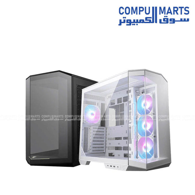 MSI MAG PANO 100R PZ Mid Tower Gaming PC Case with 270-degree panoramic display, USB 20Gbps Type-C, and pre-installed ARGB fans available in Egypt
