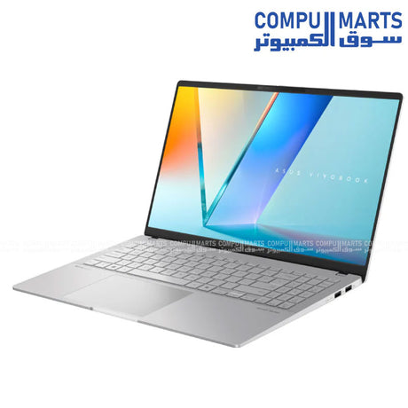 ASUS Vivobook S 15 laptop featuring 15.6-inch 3K 120Hz OLED display, 16GB LPDDR5X memory, and 1TB PCIe 4.0 SSD for buyers in Egypt