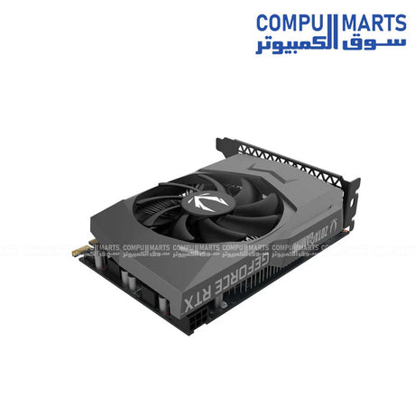 ZOTAC graphics card equipped with PCI Express 4.0 8x interface, 6-Pin power connector and HDMI with DisplayPort outputs for graphics card buyers in Egypt