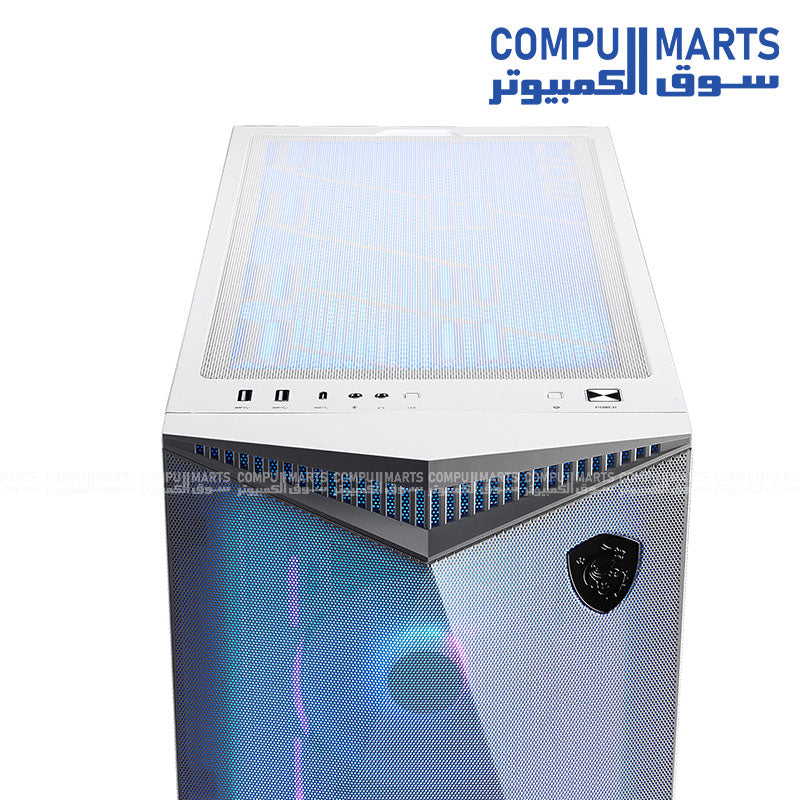 MSI MPG GUNGNIR 300R AIRFLOW mid-tower gaming PC case with E-ATX support, ARGB PWM fans, USB 3.2 Gen 2x2 Type-C, and 360mm radiator support available in Egypt.