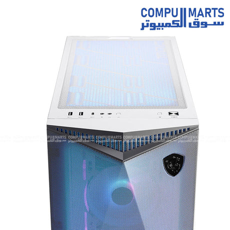 MSI MPG GUNGNIR 300R AIRFLOW mid-tower gaming PC case with E-ATX support, ARGB PWM fans, USB 3.2 Gen 2x2 Type-C, and 360mm radiator support available in Egypt.