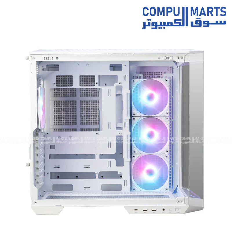 MSI MAG PANO 100R PZ computer case supporting graphics cards up to 380 mm and CPU coolers up to 166 mm for PC builders in Egypt