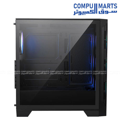 MSI MAG Forge 321R Airflow mid-tower PC case with ATX, M-ATX, and ITX motherboard support, magnetic dust filter, and support for up to eleven system fans for users shopping in Egypt.