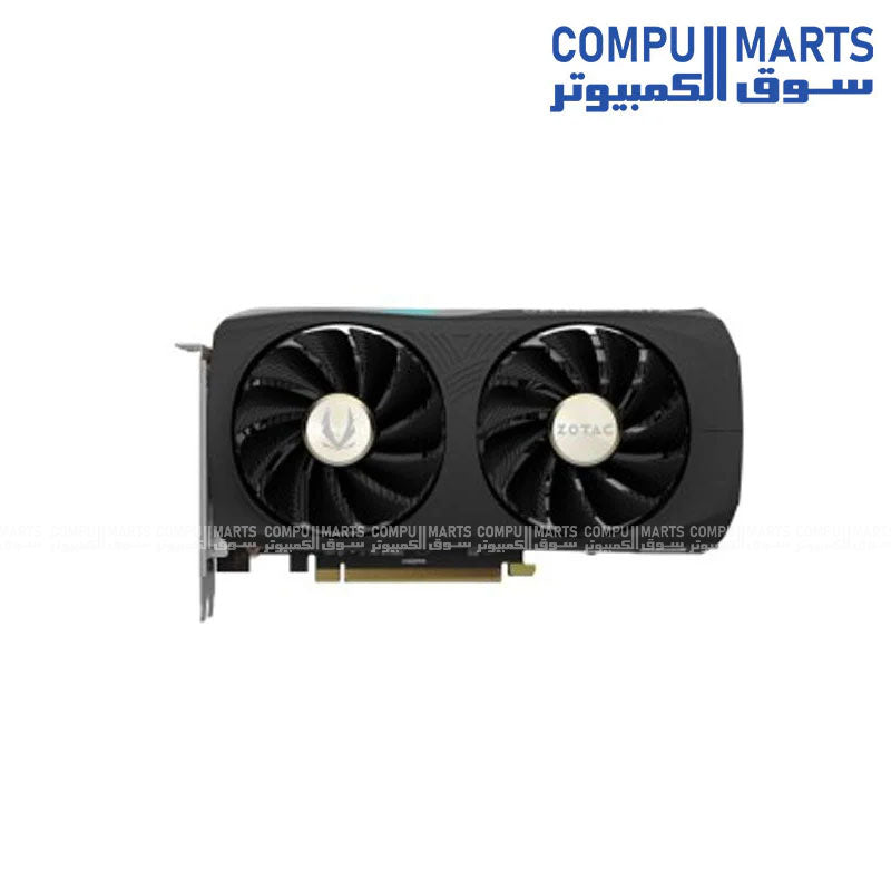 Discover the ZOTAC GAMING GeForce RTX 4070 SUPER Twin Edge OC featuring 7168 CUDA cores, 12GB GDDR6X memory, and 21 Gbps memory clock for gaming graphics card buyers in Egypt through Compumarts