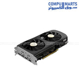 Compact ZOTAC GAMING GeForce RTX 4070 SUPER Twin Edge OC graphics card with dual-slot design, 234.1mm card length, 256-bit display support through DisplayPort 1.4a and HDMI 2.1a for graphics card shoppers in Egypt