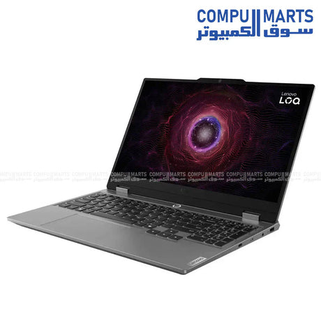 Lenovo LOQ 15ARP9 laptop featuring NVIDIA GeForce RTX 4070 8GB GDDR6 graphics, 24GB DDR5 memory, and 15.6-inch FHD IPS 144Hz display for gaming laptop Egypt searches