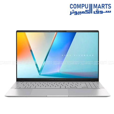 Cool Silver ASUS Vivobook S 15 S5507QAD-PS96 with Qualcomm Adreno GPU, Wi-Fi 7, Bluetooth 5.4, and Windows 11 Home