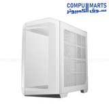 Mid tower chassis with USB 20Gbps Type-C, multiple storage mounting options, panoramic display, and Compumarts online availability