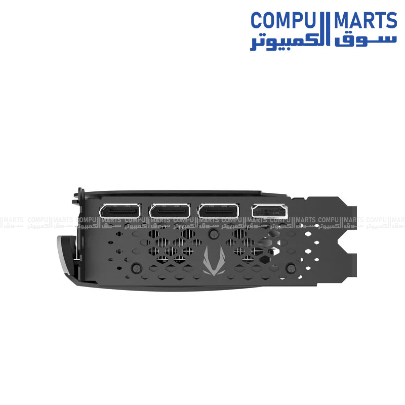 ZOTAC graphics card with 2.2-slot design, 165W power consumption, and 500W recommended power supply