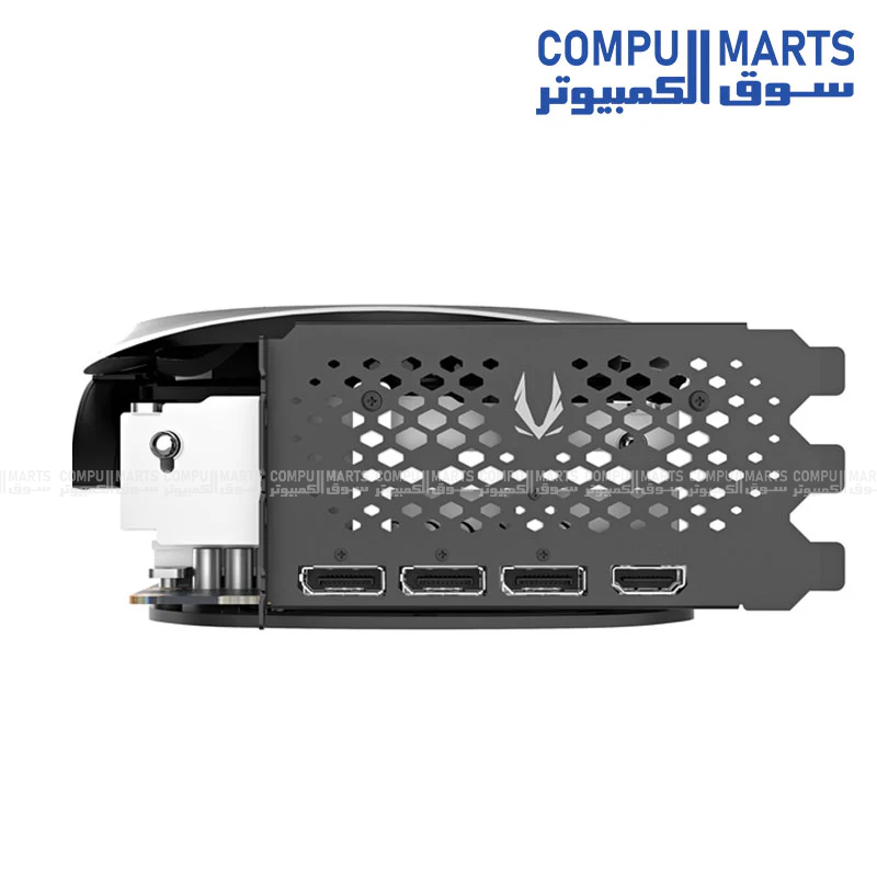 GeForce RTX 4080 SUPER AMP graphics card equipped with Boost 2610 MHz engine clock, 23 Gbps memory clock, Quad Display capability, DisplayPort 1.4a outputs, and HDMI 2.1a connectivity