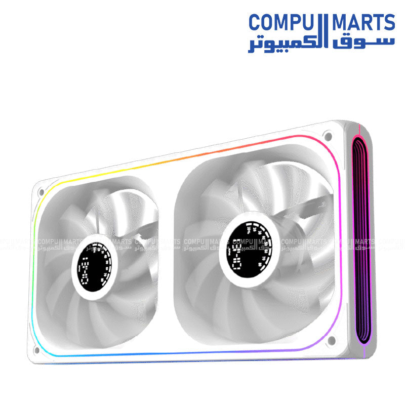 Xigmatek Aero DGT 240 Reverse Digital LCD 2 Fan ARGB and PWM Infinity Ring Four Side 240mm Standard Fan Blade