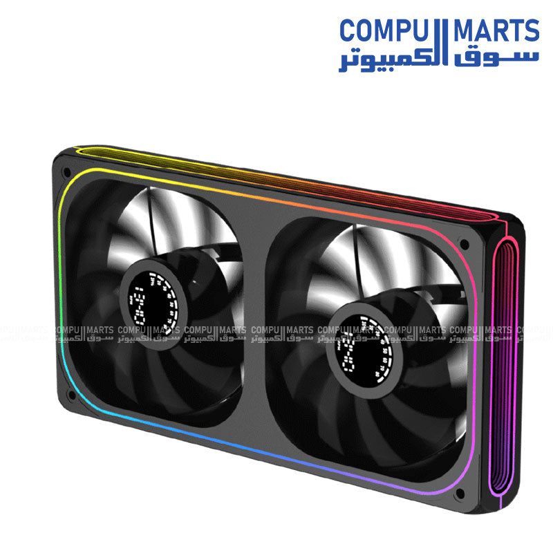 Xigmatek Aero DGT 240 Reverse Digital LCD 2 Fan ARGB and PWM Infinity Ring Four Side 240mm Standard Fan Blade