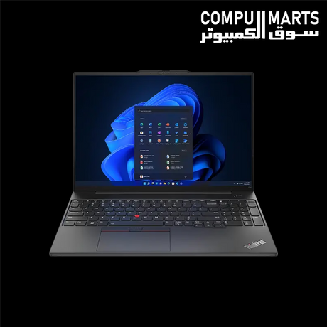 ThinkPad E16 Gen 3 laptop featuring an Intel Core Ultra 7 255H processor with up to 5.1GHz frequency