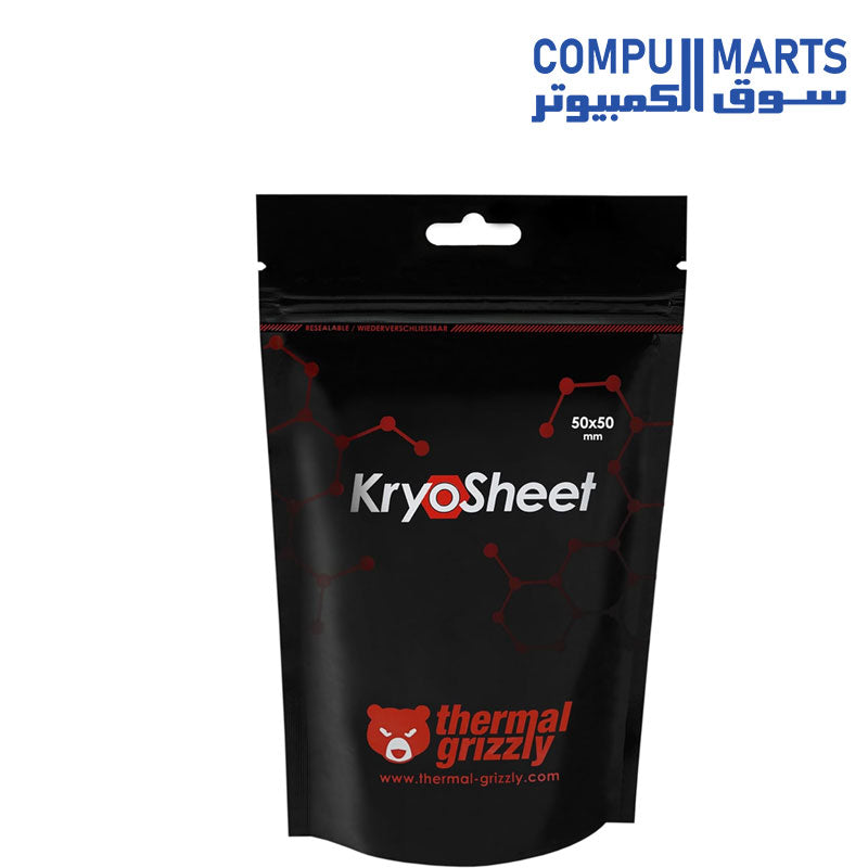 Thermal Grizzly KryoSheet (25x25x0.2mm) – Ultra High Thermal Conductivity Graphene Thermal Pad