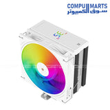 Air cooler featuring 4 heat pipes, 70.84 CFM airflow, 2.63 mm H2O air pressure, and 3 PIN 5V ARGB connector