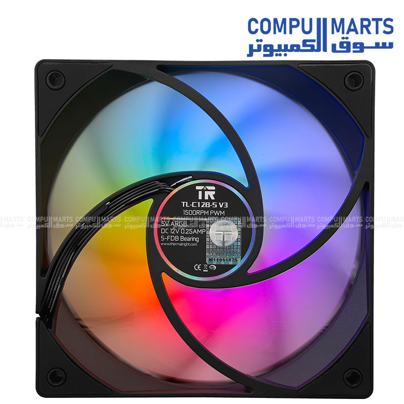 Thermalright TL-C12B-S V3 120mm ARGB PWM COMPUTER Fan, 1500RPM, 66.17CFM, S-FDB Bearing