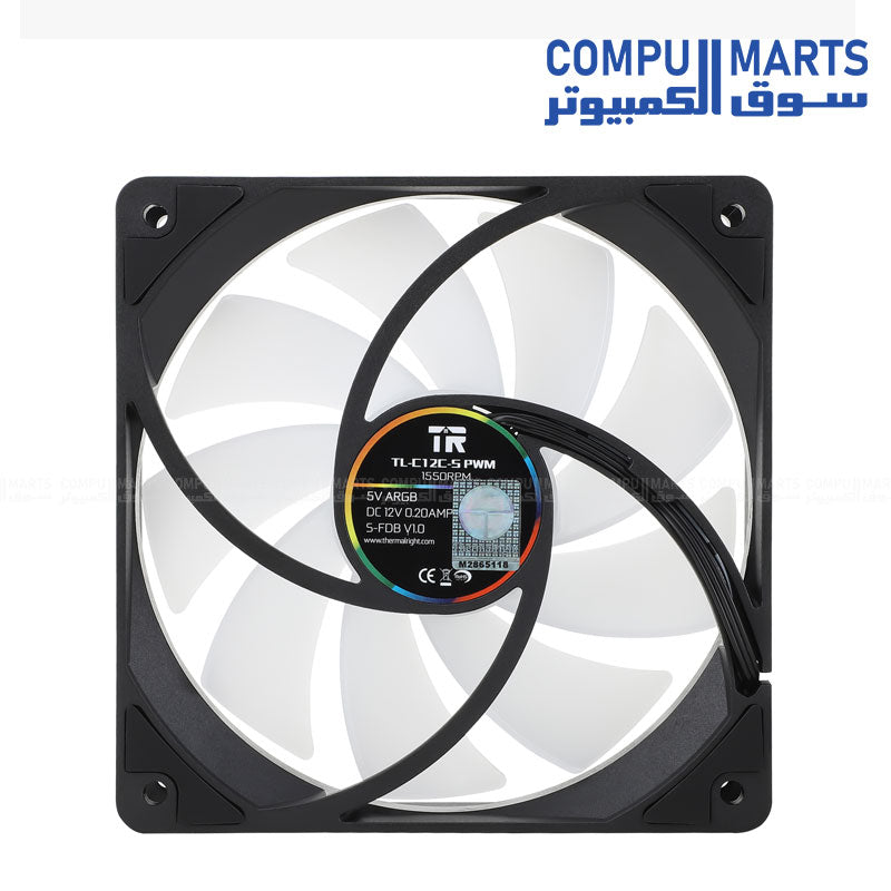Thermalright TL-C12C-S ARGB 120mm PWM case fan with colorful RGB lighting and high airflow
