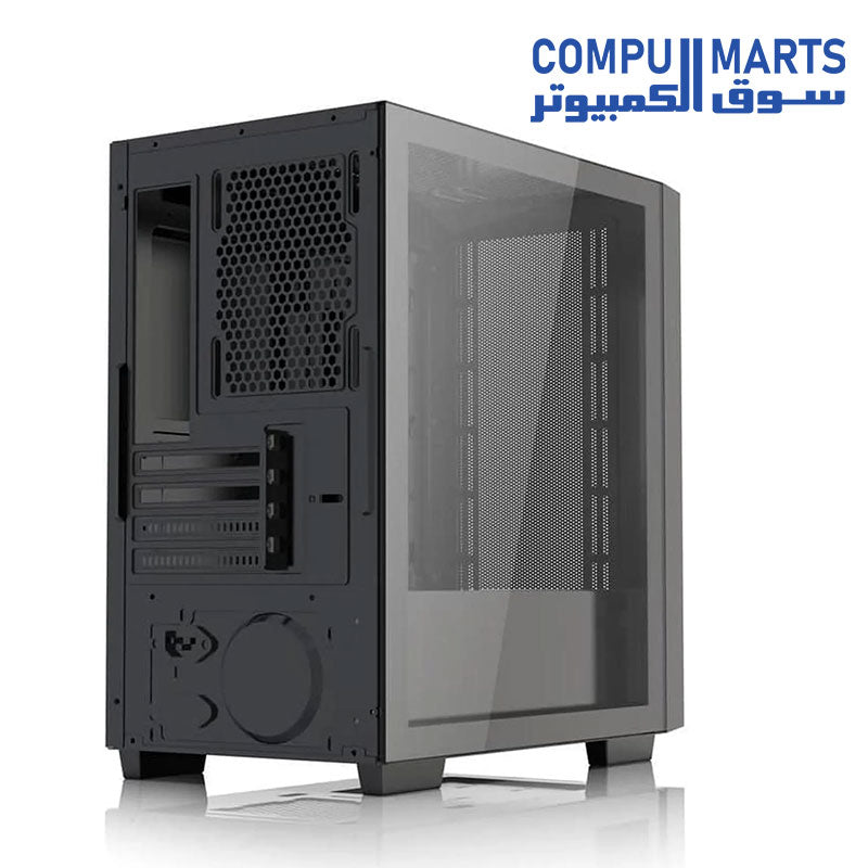 Thermaltake Navigator F4 Mini Small Chassis Water-Cooled Computer Case side view with tempered glass window available at Compumarts Egypt