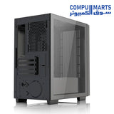 Thermaltake Navigator F4 Mini Small Chassis Water-Cooled Computer Case side view with tempered glass window available at Compumarts Egypt