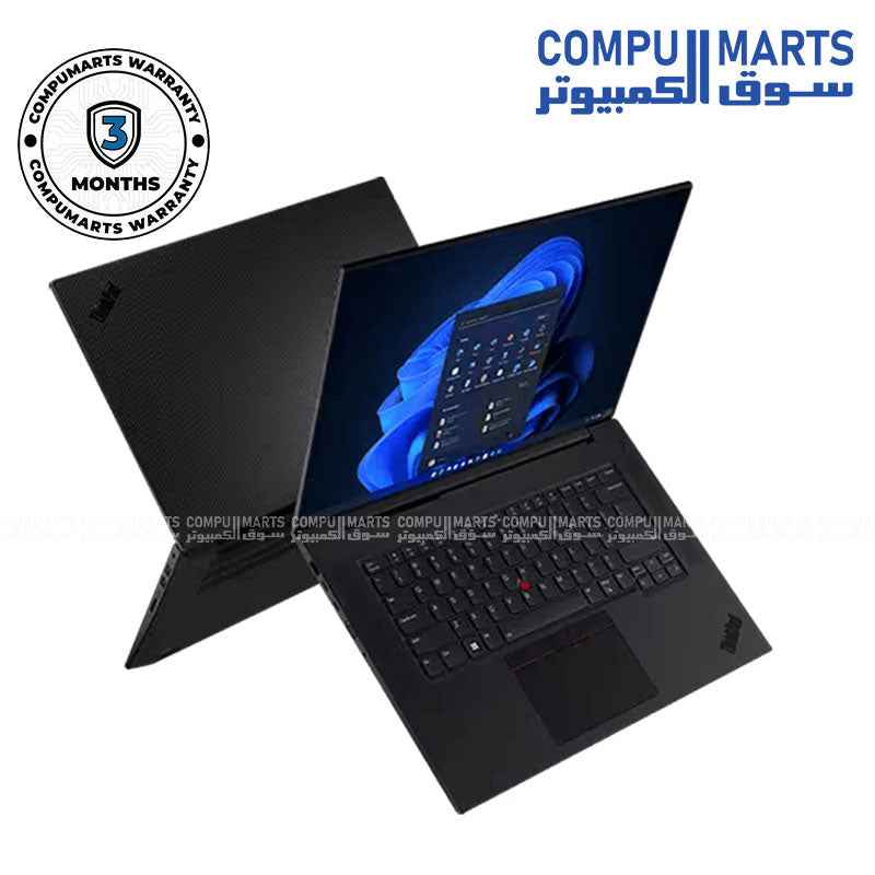 Used Lenovo ThinkPad P1 Gen 5 Laptop with Intel i7-12700H, 16GB RAM, 512GB SSD, NVIDIA RTX A1000 4GB, 15.6" FHD, Windows 11 Pro