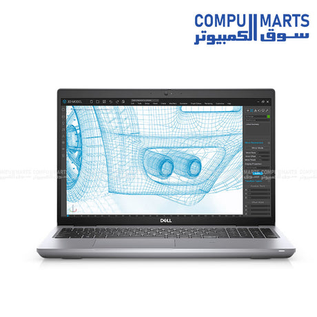 Dell Precision 3561 Laptop with Intel Core i7-11800H, 16GB RAM, 512GB SSD, NVIDIA T1200 4GB Graphics, 15.6-inch FHD IPS Display, Windows 11 – Available in Egypt