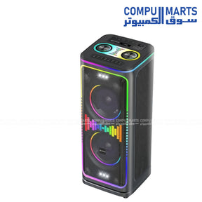 VOVO V-2930 Double 8 Inch Party Speaker 60W with 12V 10000mAh Battery