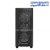 XPG Valor Air Pro mid tower gaming PC case with tempered glass panel and four ARGB cooling fans
