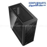 XPG Valor Air Pro mid tower gaming PC case with tempered glass panel and four ARGB cooling fans