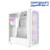 XPG Valor Air Pro mid tower gaming PC case with tempered glass panel and four ARGB cooling fans