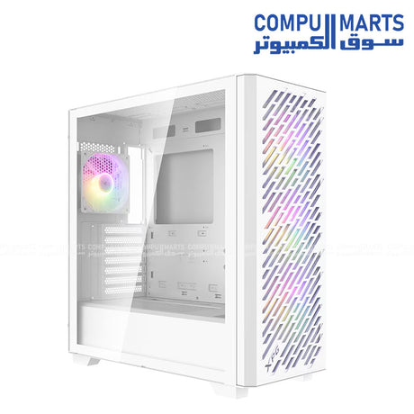 XPG Valor Air Pro mid tower gaming PC case with tempered glass panel and four ARGB cooling fans