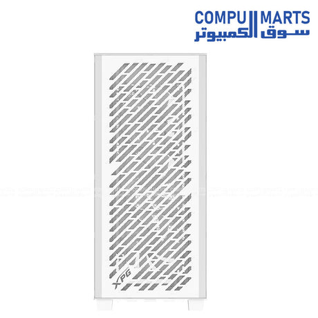 XPG Valor Air Pro mid tower gaming PC case with tempered glass panel and four ARGB cooling fans