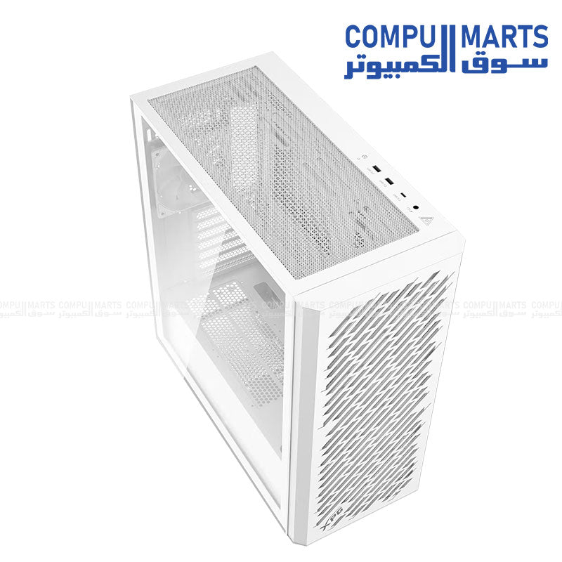 XPG Valor Air Pro mid tower gaming PC case with tempered glass panel and four ARGB cooling fans