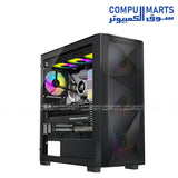VELOX Flow gaming case with E-ATX ATX M-ATX ITX motherboard support, tempered glass side panel, mesh front panel, 400mm VGA support and 360mm radiator compatibility