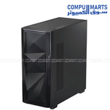 VELOX Flow PC case with tempered glass side panel, standard PS2 ATX PSU compatibility, 7 expansion slots and support for graphics cards up to 400mm