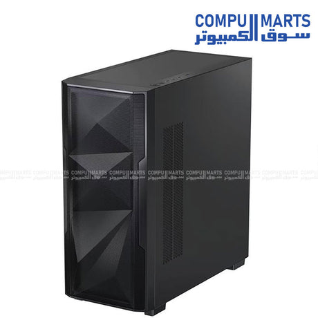 VELOX Flow PC case with tempered glass side panel, standard PS2 ATX PSU compatibility, 7 expansion slots and support for graphics cards up to 400mm