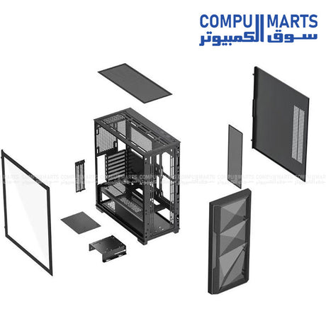 Built with 0.6mm SPCC structure and 0.7mm SPCC side panel, the VELOX Flow case is available through Compumarts in Egypt