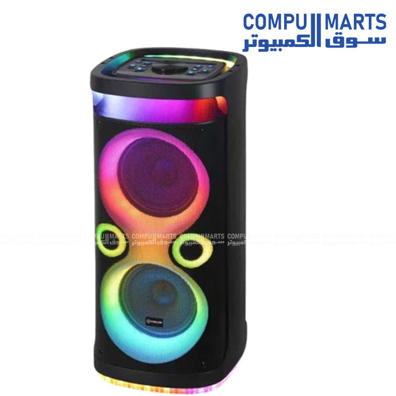VOVO V-2870 portable speaker with 40W power output and dual 8-inch woofers