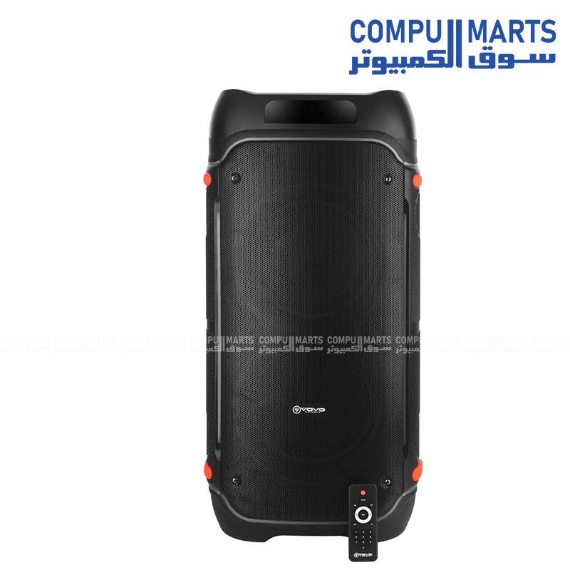 VOVO V-2885 Dual Party Speaker with Trolley, Double 8 Inch, 50W, Black