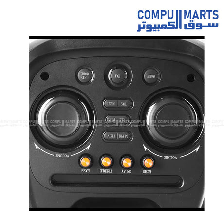VOVO V-2885 Double 8inch Party Speaker with Trolley and 12V 7MAH battery