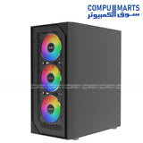 Velox II Mesh Black PC case Velox II Mesh Black PC case supporting E-ATX ATX M-ATX ITX motherboard compatibility for PC case Egypt availability through Compumarts