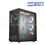 Velox II Mesh Black PC case Velox II Mesh Black PC case supporting E-ATX ATX M-ATX ITX motherboard compatibility for PC case Egypt availability through Compumarts